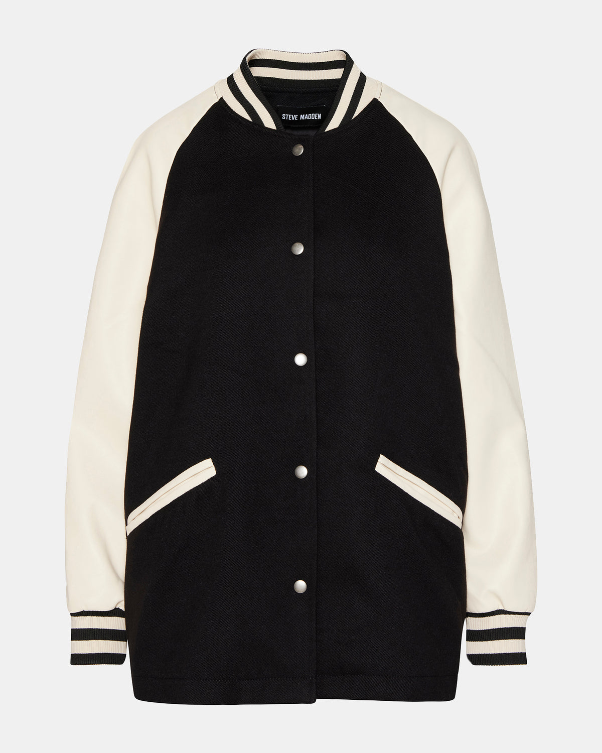 SKYLIE Jacket Black | Women's Varsity Bomber Jacket