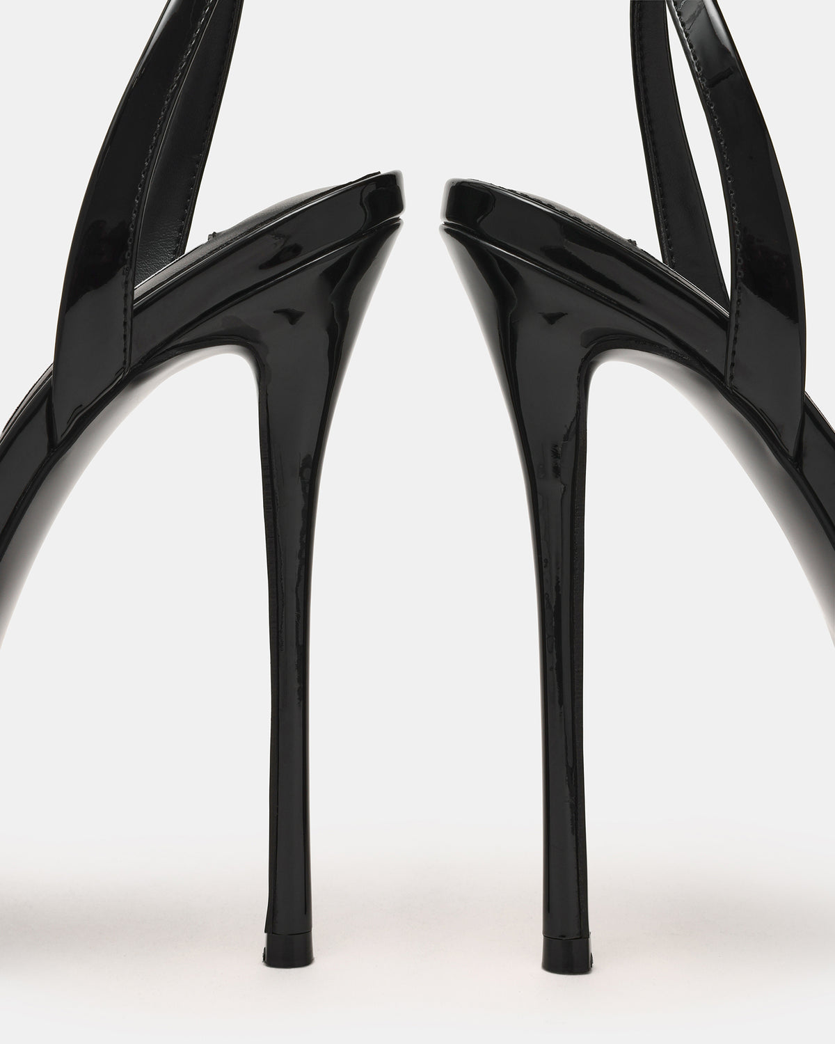 JEZZICA Black Patent Platform Stiletto Ankle Strap Women's Heel
