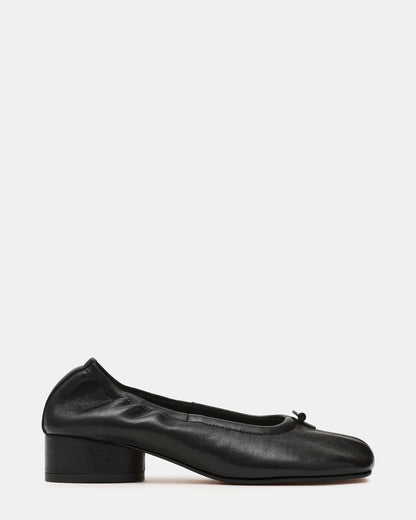CYRA Black Leather Split Toe Tabi Women's Heel