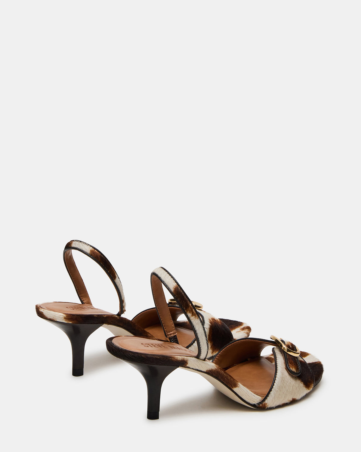 HENRIETTA Brown Cow Print Slingback Square-Toe Women's Heel