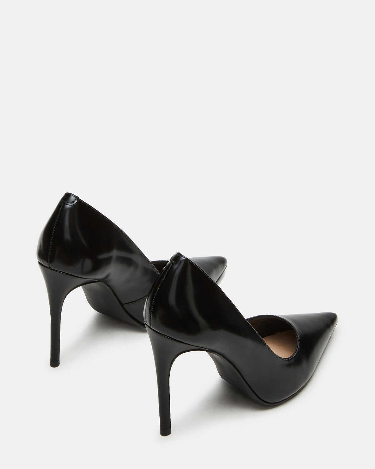 NOIR Black Leather Pointed-Toe Stiletto Pump Women's Heels