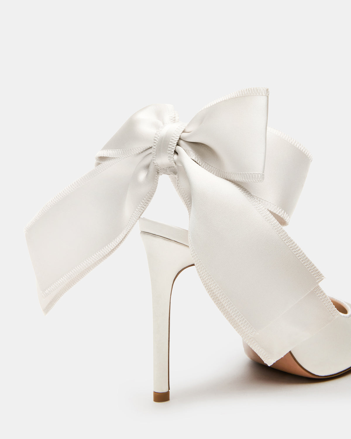 TEACUP Ivory Satin Women's Pointed-Toe Slingback Heel