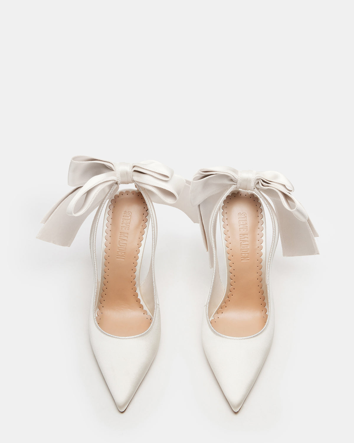 TEACUP Ivory Satin Women's Pointed-Toe Slingback Heel