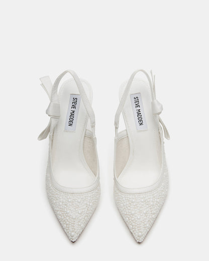 BRI White Lace Slingback Pump Women's Heel