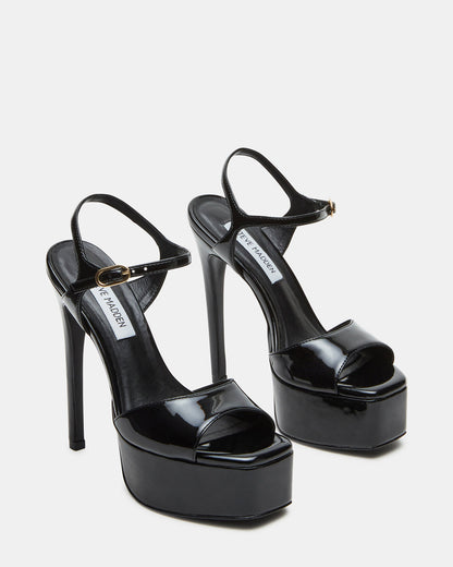 COLOGNE Black Patent Platform Stiletto Women's Heel