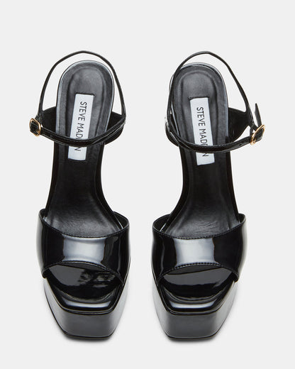 COLOGNE Black Patent Platform Stiletto Women's Heel