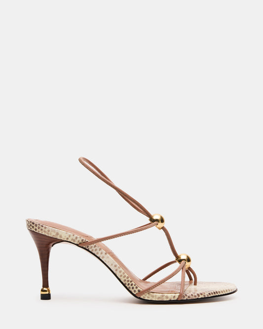 RAMOS Natural Snake Strappy Stiletto Women's Heel