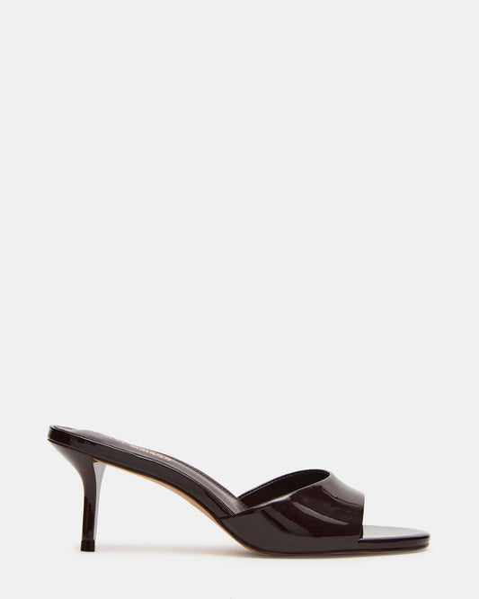 KENDRIX Brown Leather Women's Mule Heel