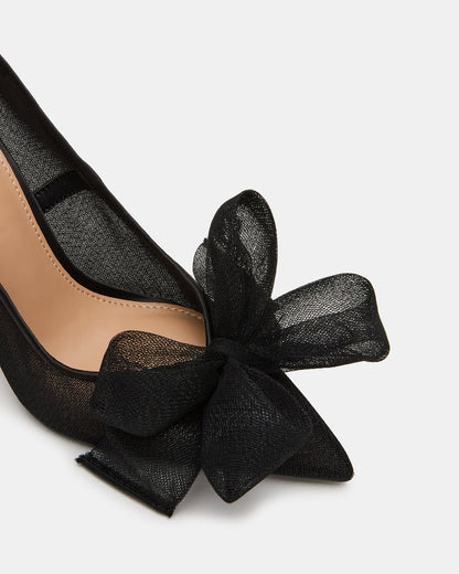 TAFFY Black Bow Pointed-Toe Stiletto Pump Women's Heel