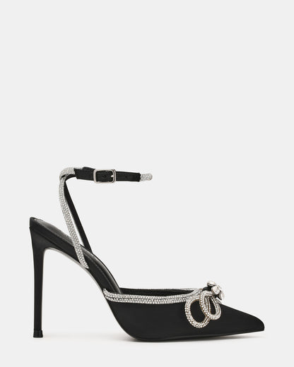 VIABLE Black Women's Rhinestone-Embellished Stilettos
