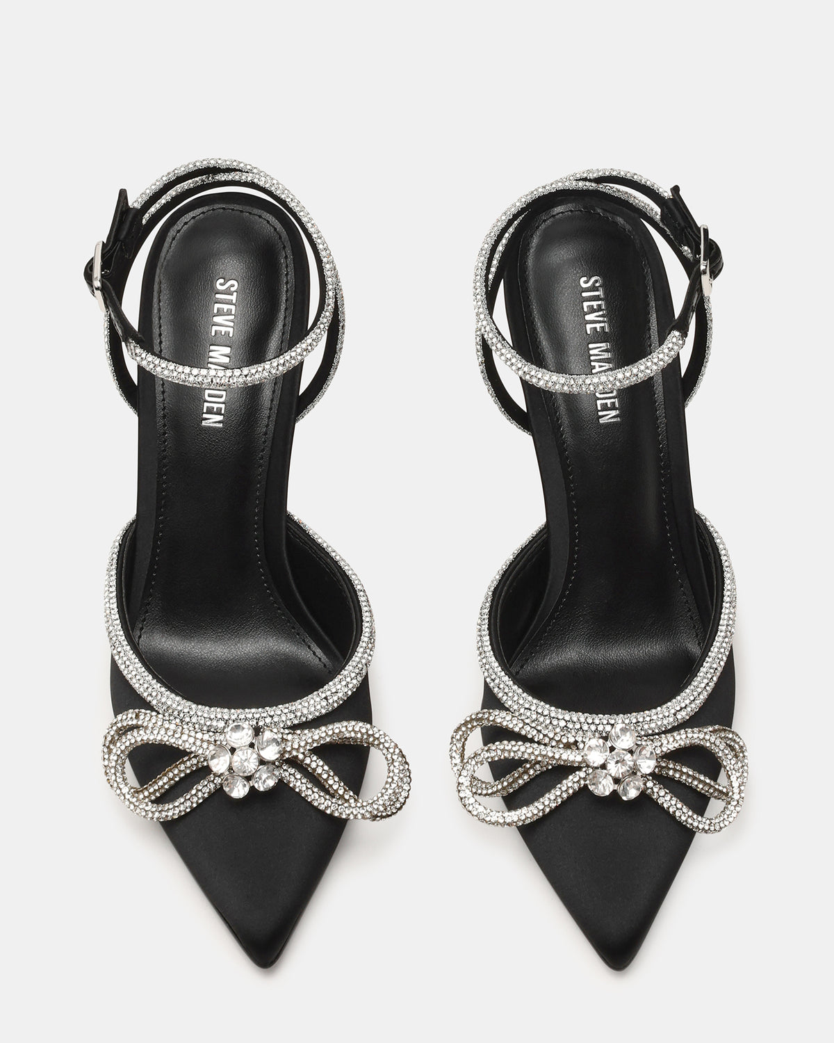VIABLE Black Women's Rhinestone-Embellished Stilettos