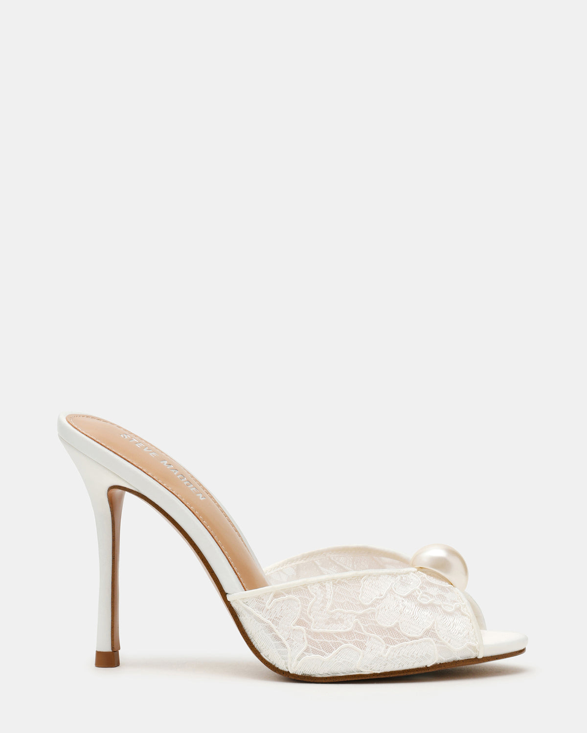 PRIYA Pearl White Lace Mule Women's Heel