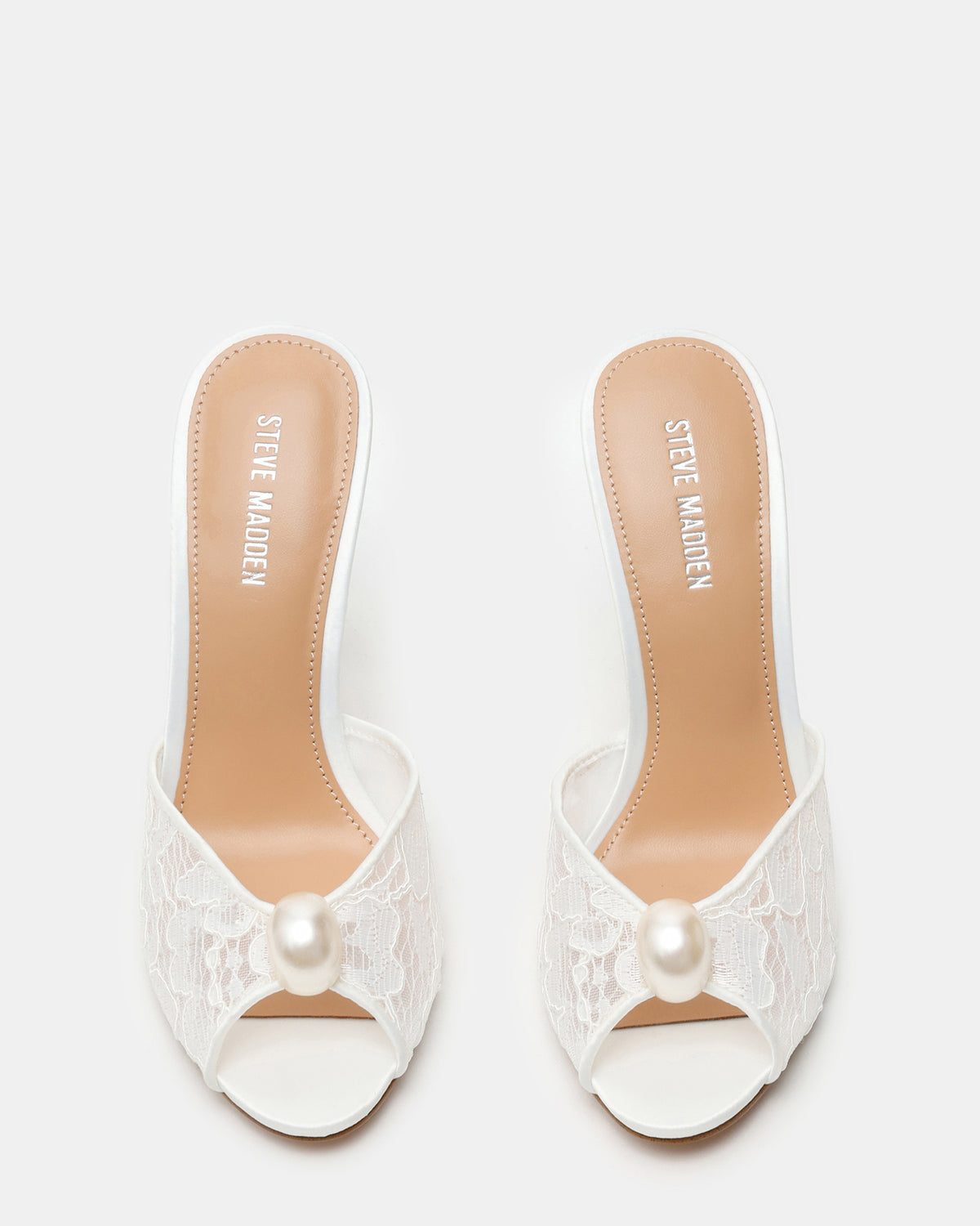 PRIYA Pearl White Lace Mule Women's Heel