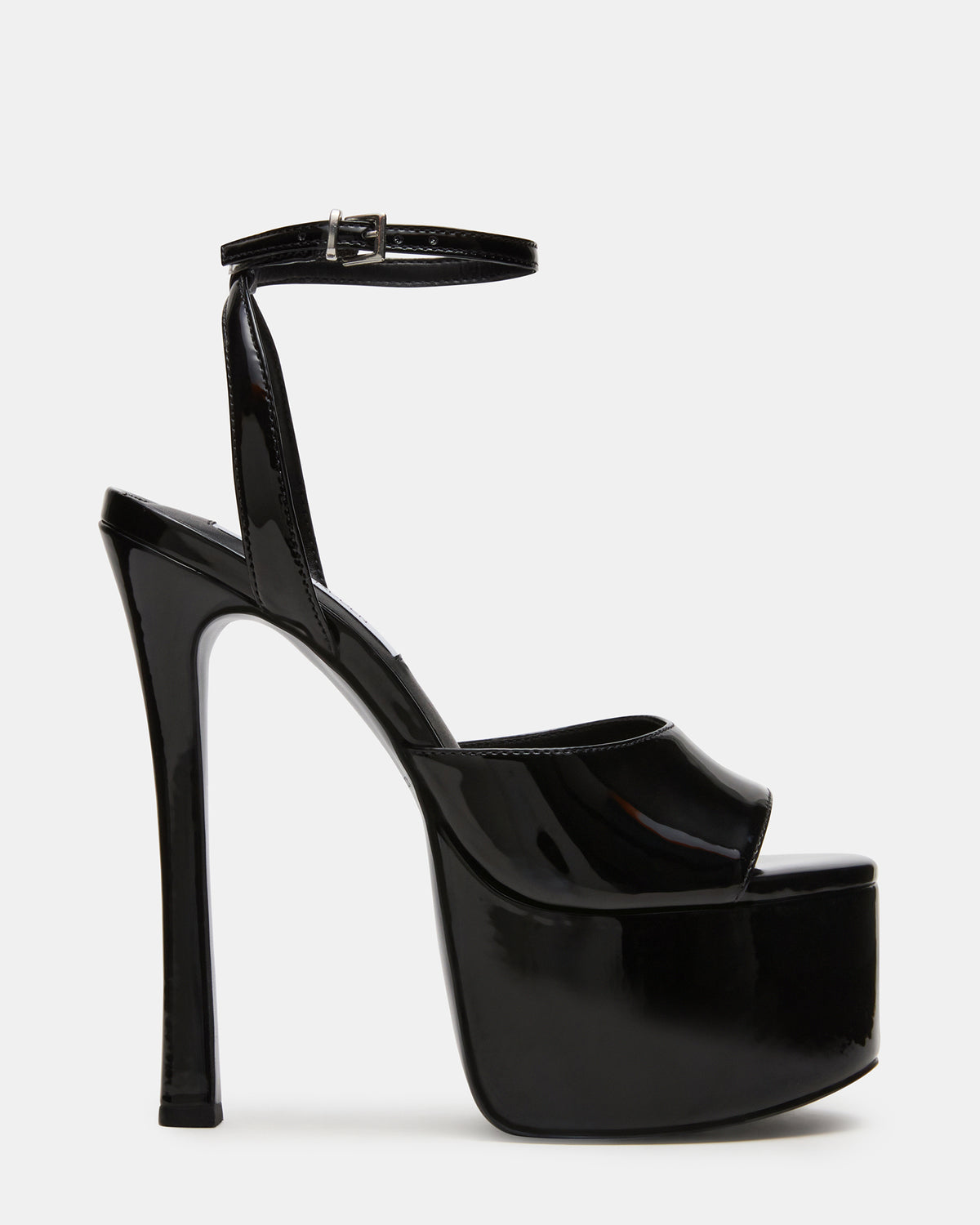 OLYSSIA Black Platform Stiletto Ankle Strap Women's Heel