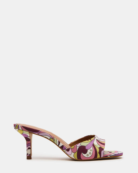 KENDRIX Pink Print Women's Mule Heel