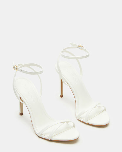 JYPSEY White Leather Strappy Stiletto Women's Heel