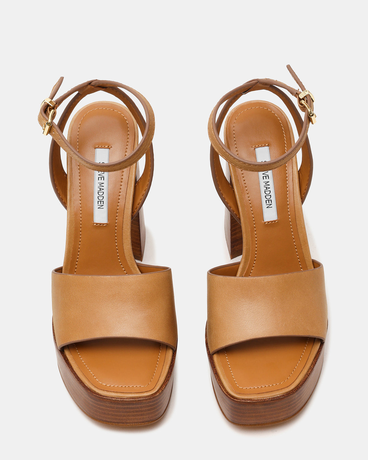 FLORIA Banana Leather Women's Platform Square-Toe Block Heel