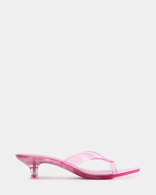 TRACIE Jelly Pink Thong Strap Women's Kitten Heel