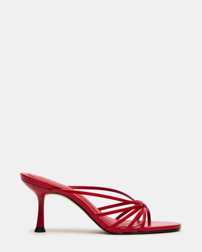 EDNA Red Leather Strappy Mule Women's Heel