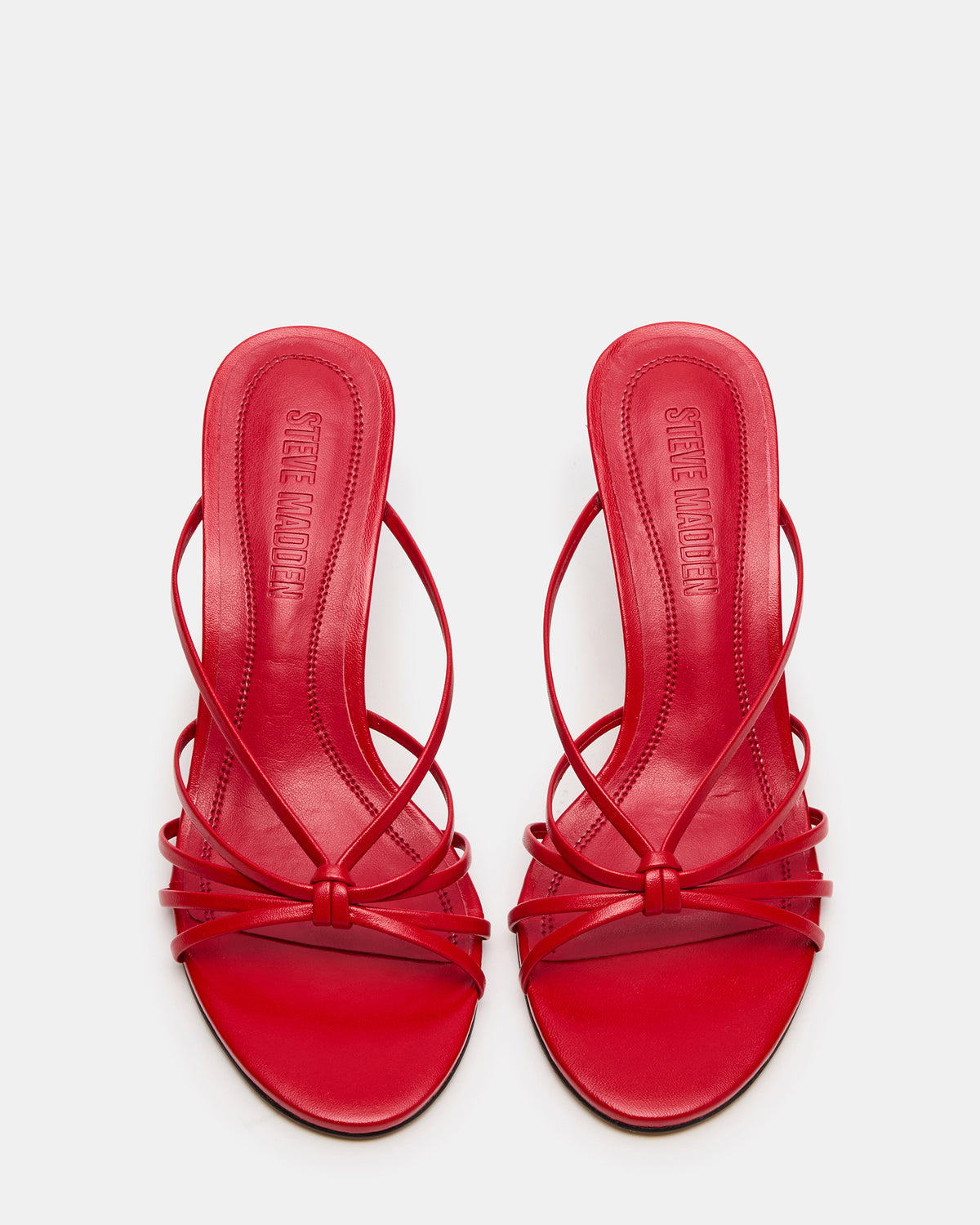 EDNA Red Leather Strappy Mule Women's Heel