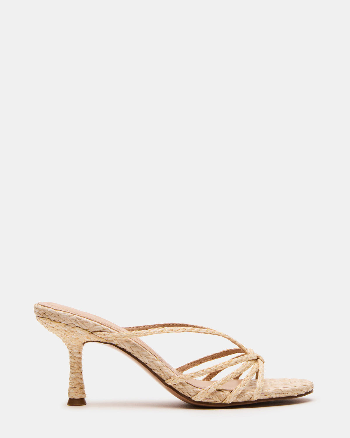 EDNA Natural Raffia Strappy Mule Women's Heel