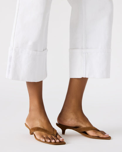 TRACIE Chestnut Suede Thong Strap Women's Kitten Heel