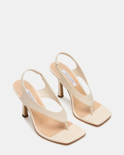 IMPROV Bone Leather Square-Toe Thong Slingback Women's Heel