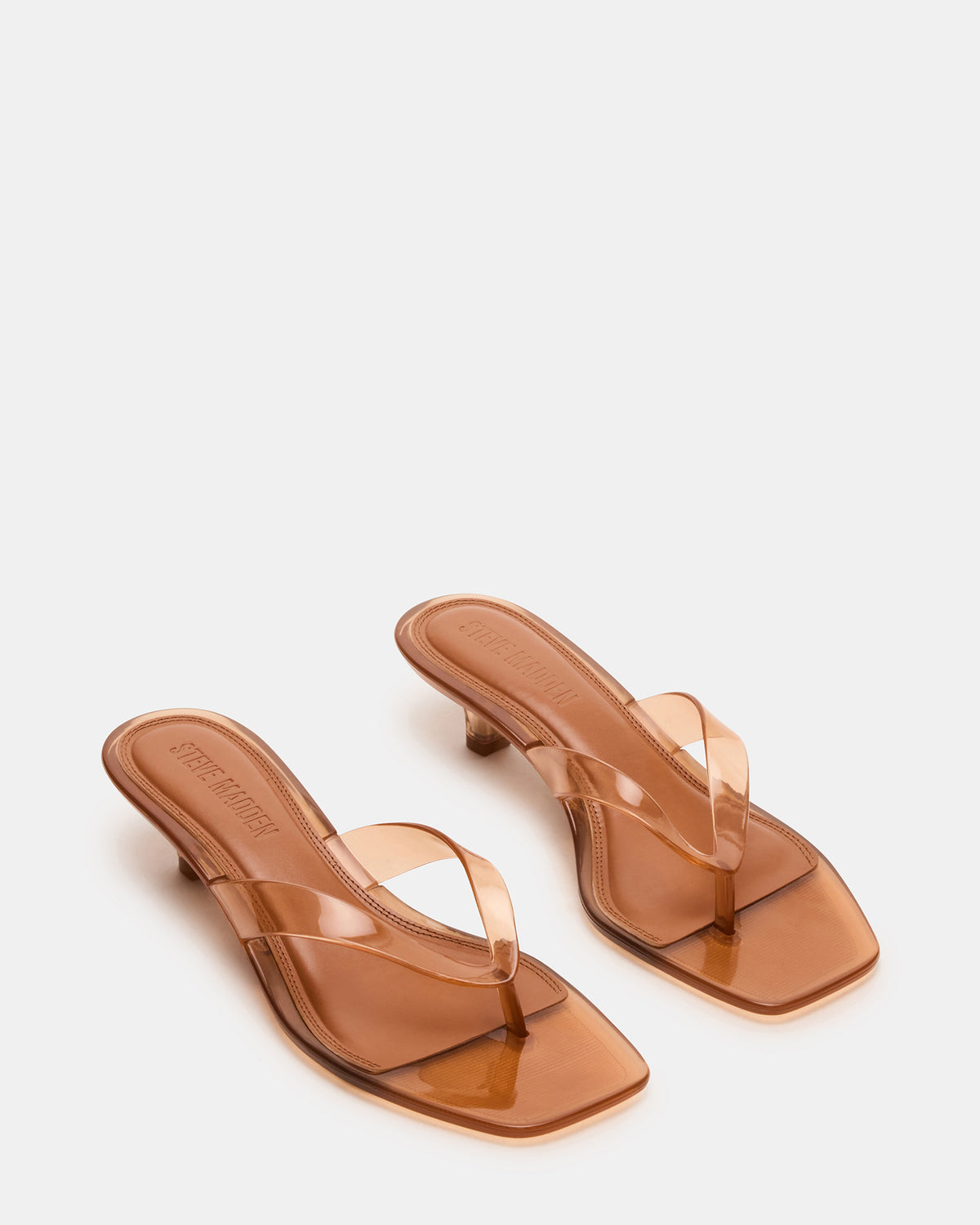 TRACIE Jelly Tan Thong Strap Women's Kitten Heel