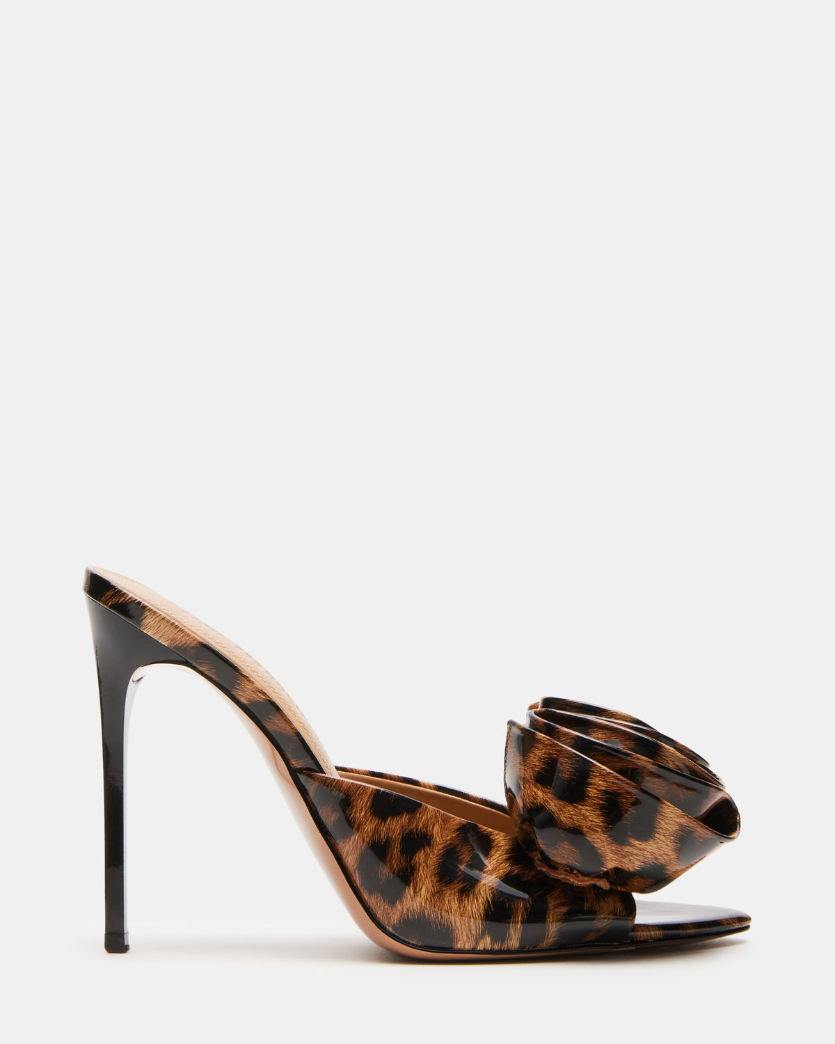AFFINITY Leopard Patent Women's Multi Pointed-Toe Stiletto Mule Heel