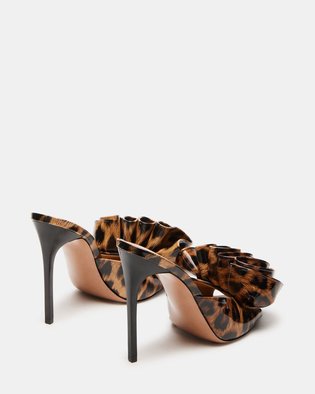 AFFINITY Leopard Patent Women's Multi Pointed-Toe Stiletto Mule Heel