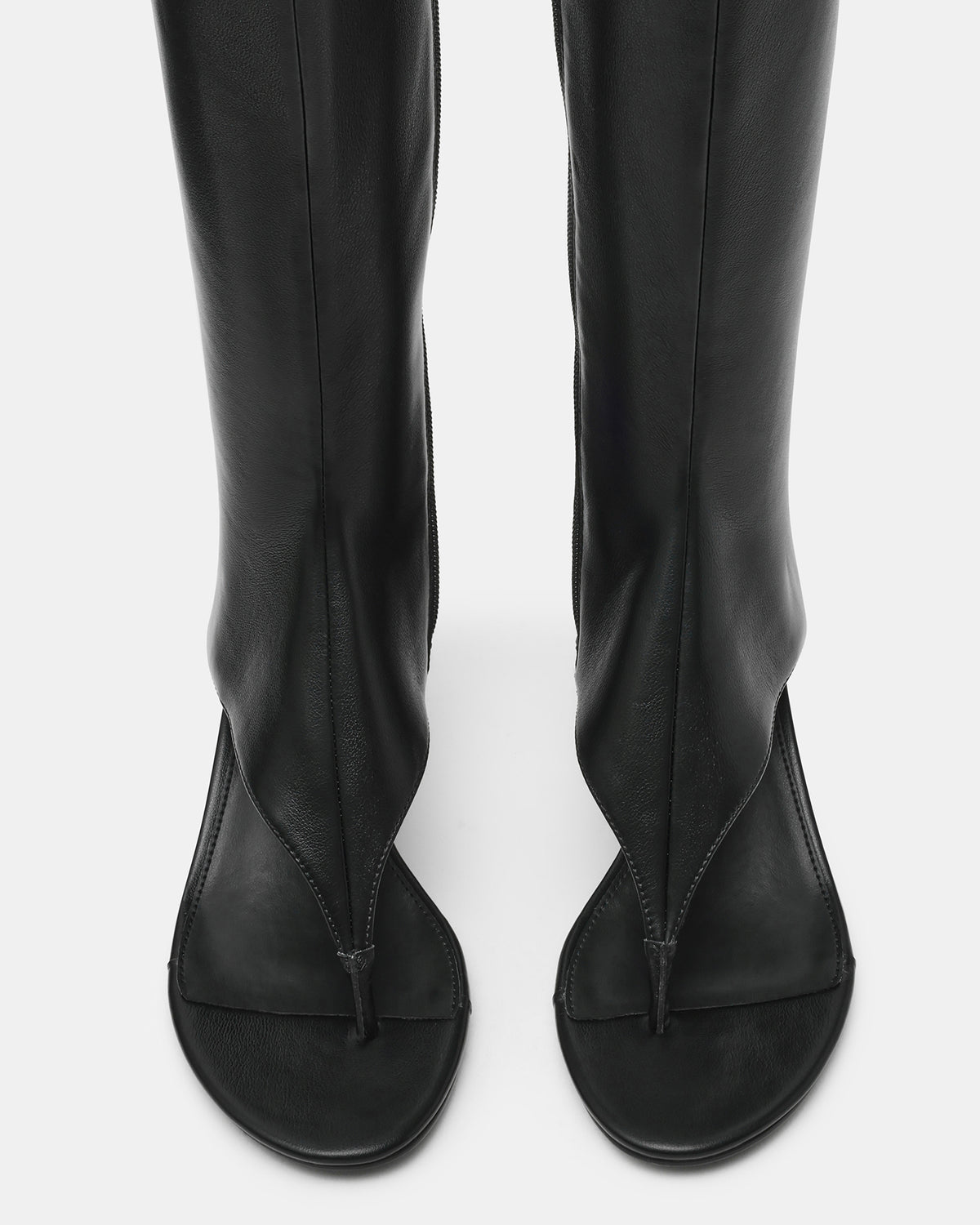 RELENTLESS Black Thong Open-Toe Boot Shaft Women's Heel