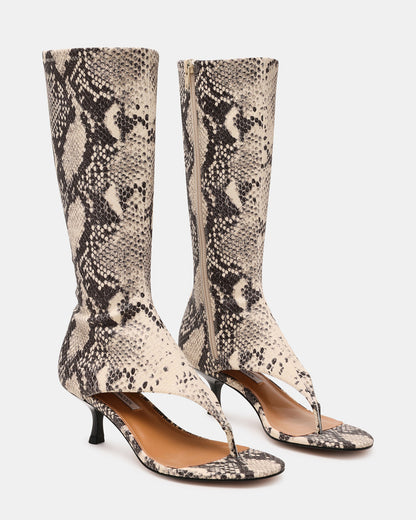 RELENTLESS Snake Thong Open-Toe Boot Shaft Women's Heel