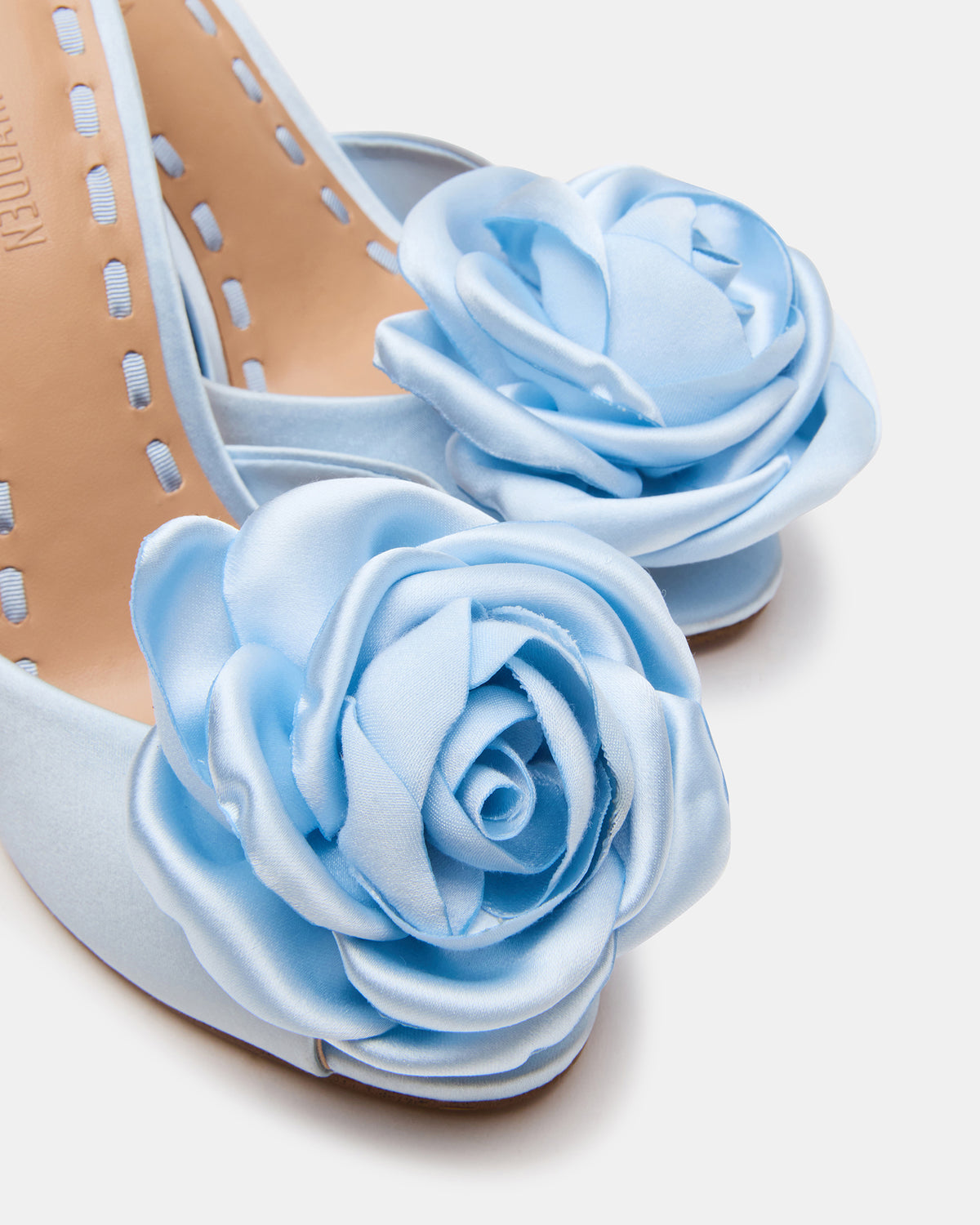 PRIYA Flower Blue Satin Mule Women's Heel