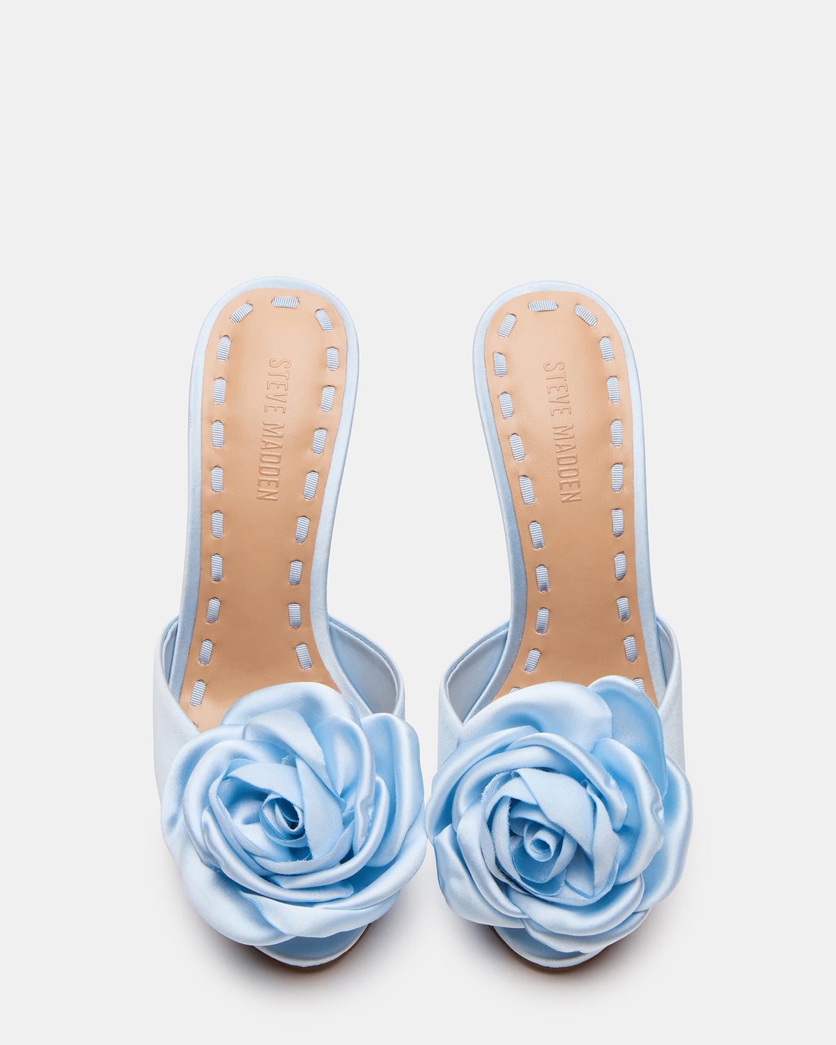 PRIYA Flower Blue Satin Mule Women's Heel