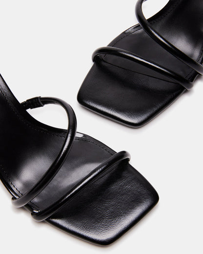 LOPEZ Black Women's Square Toe Strappy Heel
