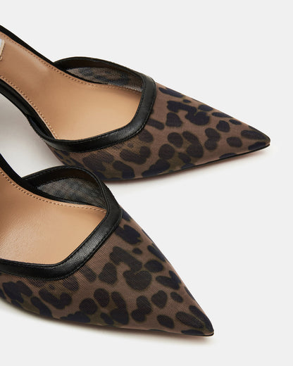 ALLIANCE Mesh Leopard Pointed-Toe Pump Women's Heel