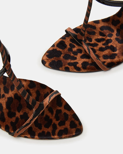 SALMA Animal Multi Stiletto Strappy Open-Toe Ankle Strap Women's Heel