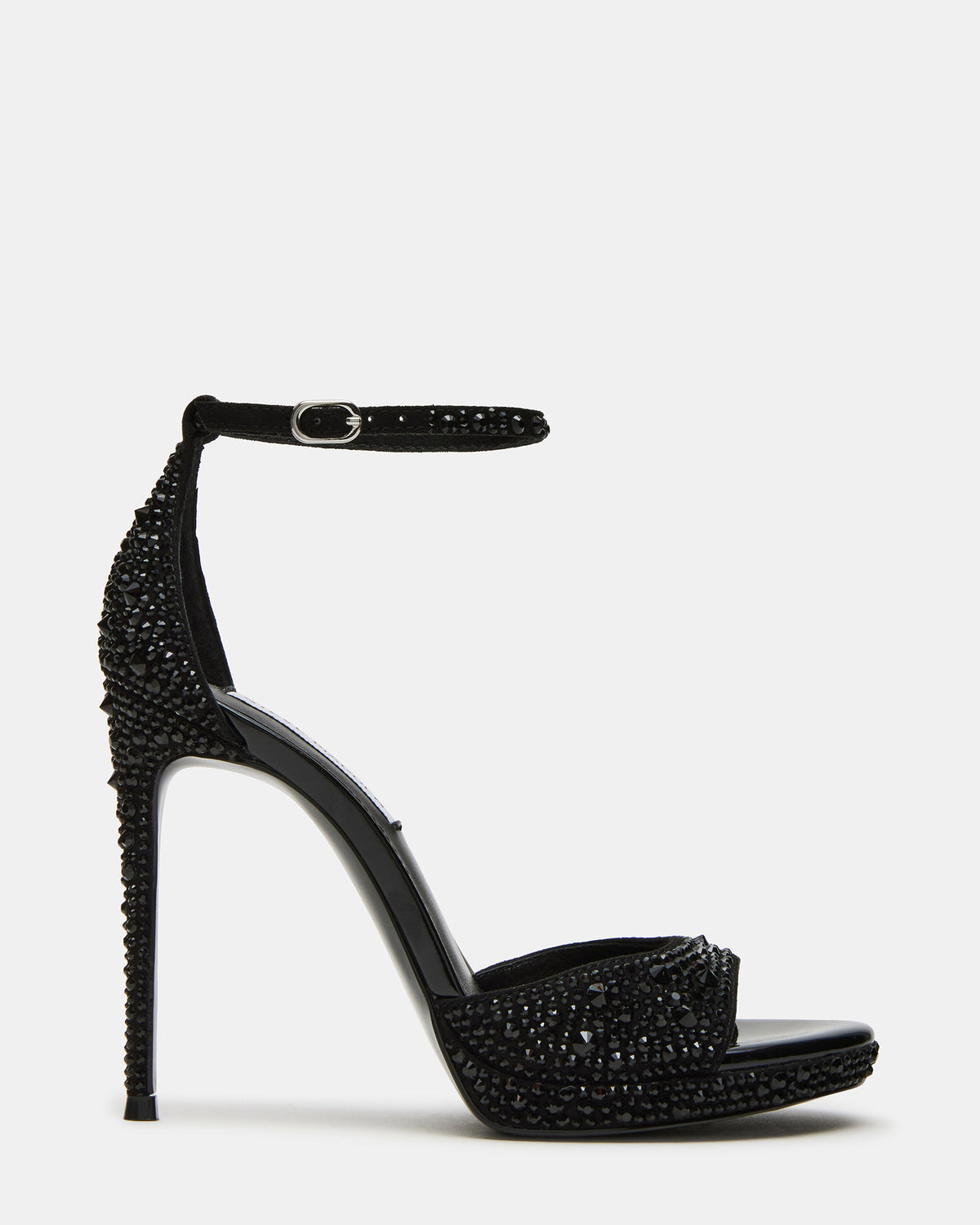 WILEY Black Rhinestone Women's Open Toe Stiletto Heel