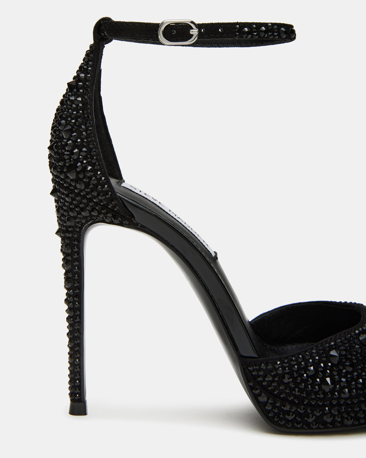 WILEY Black Rhinestone Women's Open Toe Stiletto Heel