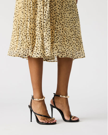 TIA Black Strappy Open-Toe Stiletto Women's Heel
