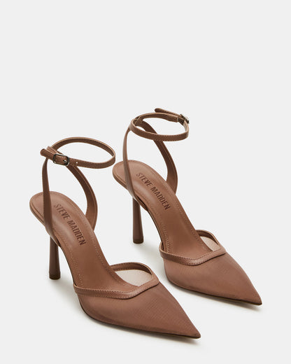 ALLIANCE Mesh Mocha Pointed-Toe Pump Women's Heel