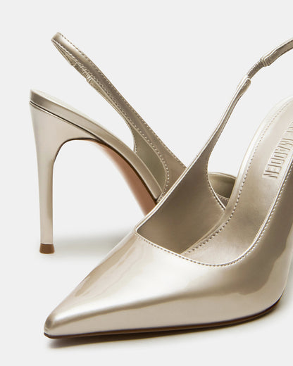 REYES Champagne Slingback Stiletto Pointed-Toe Pump Women's Heel