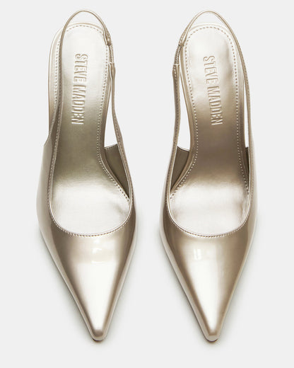 REYES Champagne Slingback Stiletto Pointed-Toe Pump Women's Heel