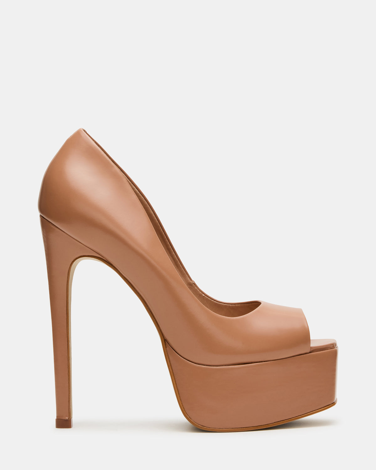 IVES Blush Box Leather Platform Square-Toe Stiletto Women's Heel