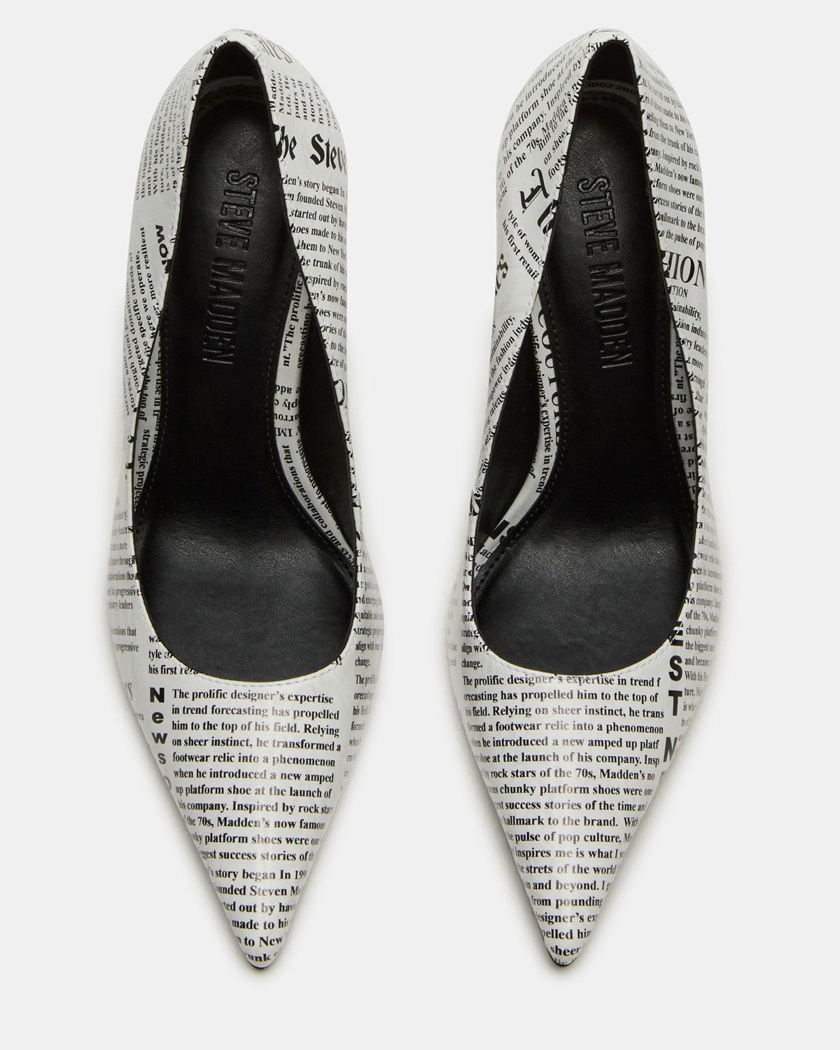 NOIR Newspaper Pointed-Toe Stiletto Pump Women's Heels