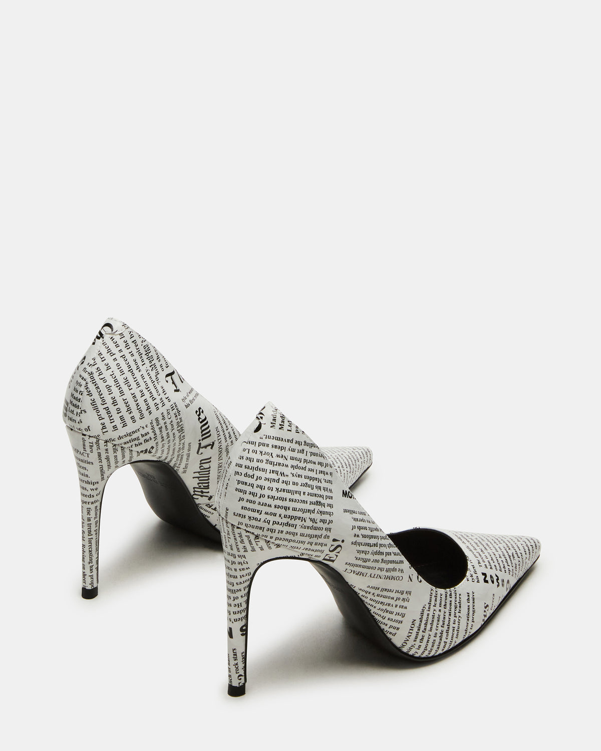 NOIR Newspaper Pointed-Toe Stiletto Pump Women's Heels