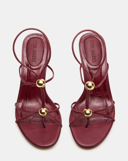 RAMOS Wine Strappy Stiletto Women's Heel
