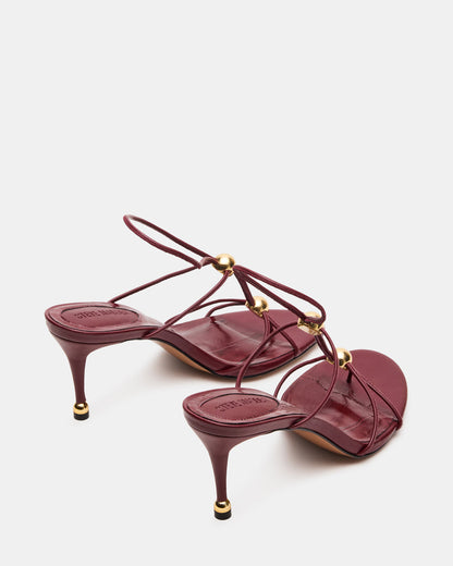 RAMOS Wine Strappy Stiletto Women's Heel