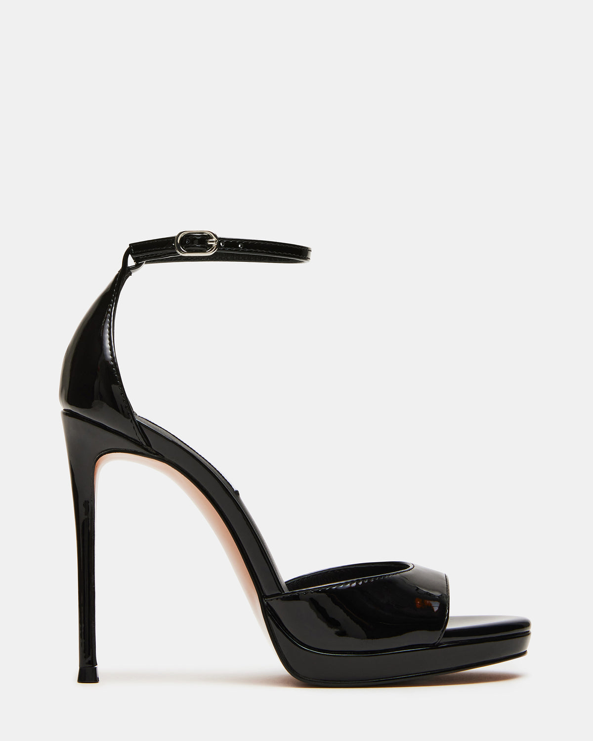WILEY Black Patent Women's Open Toe Stiletto Heel