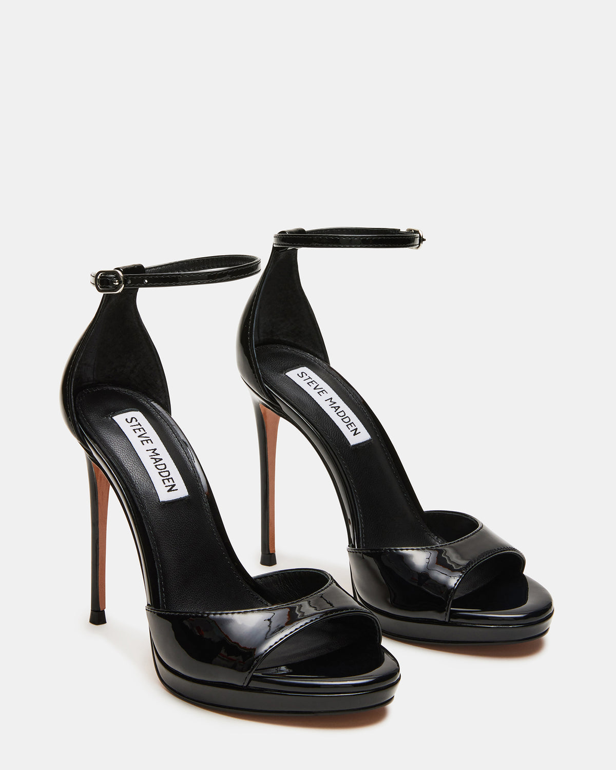 WILEY Black Patent Women's Open Toe Stiletto Heel